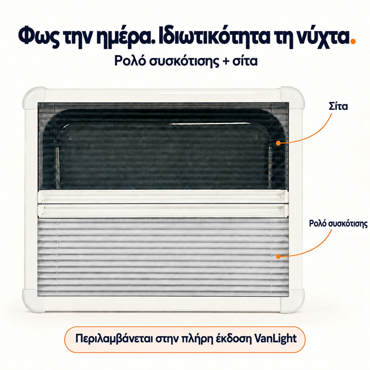 VanLight interior frame with blackout blind and fly screen