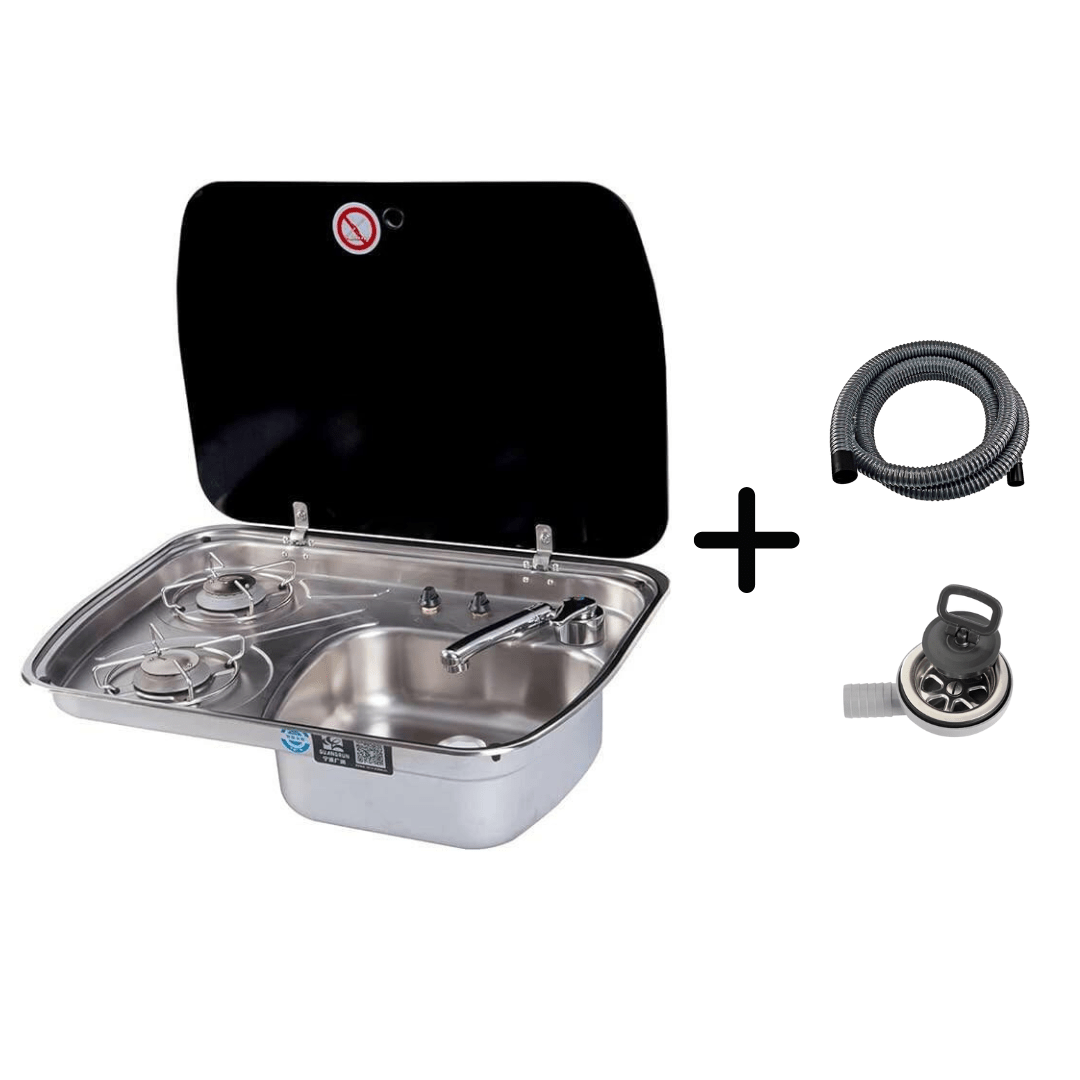 Combined Sink & 2 Gas Burners 60x44