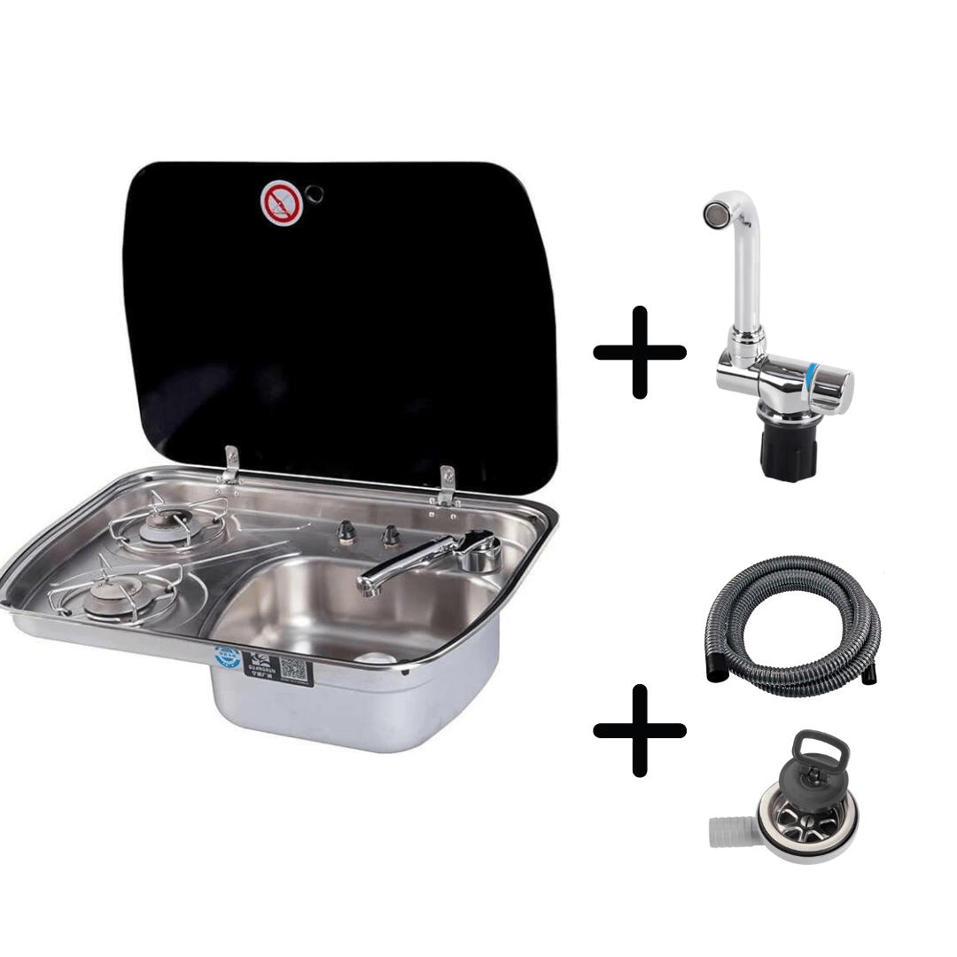 Combined Sink & 2 Gas Burners 60x44