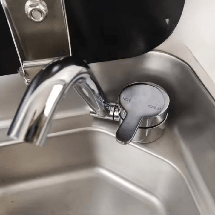 Stainless steel sink pack with 1 gas burner folding tap and 12V water pump for campervan - view 2