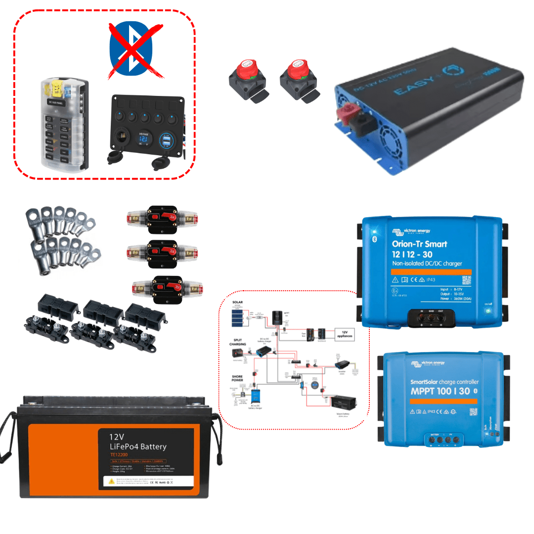VANPOWER campervan electrical kit with wiring diagram