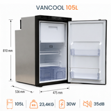 VanCool 105L - 12V compressor fridge for campervans and motorhomes