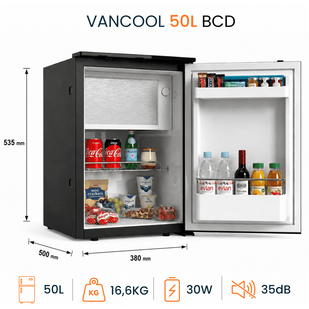 VanCool 50L BCD - 12V compressor fridge for campervans and motorhomes