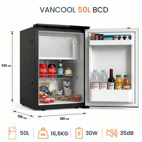 VanCool 50L BCD - 12V compressor fridge for campervans and motorhomes
