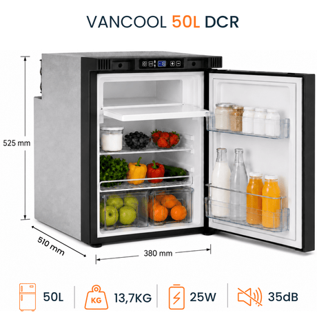 VanCool 50L DCR - 12V compressor fridge for campervans and motorhomes