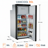 VanCool 90L DCR - 12V compressor fridge for campervans and motorhomes