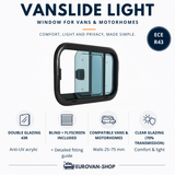 VanSlide Light sliding window - With blind and mosquito net