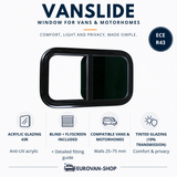 VanSlide sliding window - With blind and mosquito net