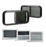 Baie coulissante vitrage acrylique - Bords Arrondis - Avec store et moustiquaire - Vanlife - Store