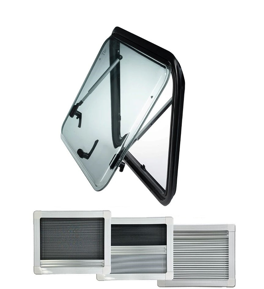 Baie / fenetre camping car et van aménagé - avec store et moustiquaire - double vitrage acrylique (VASP 43R) - Vanlife Store
