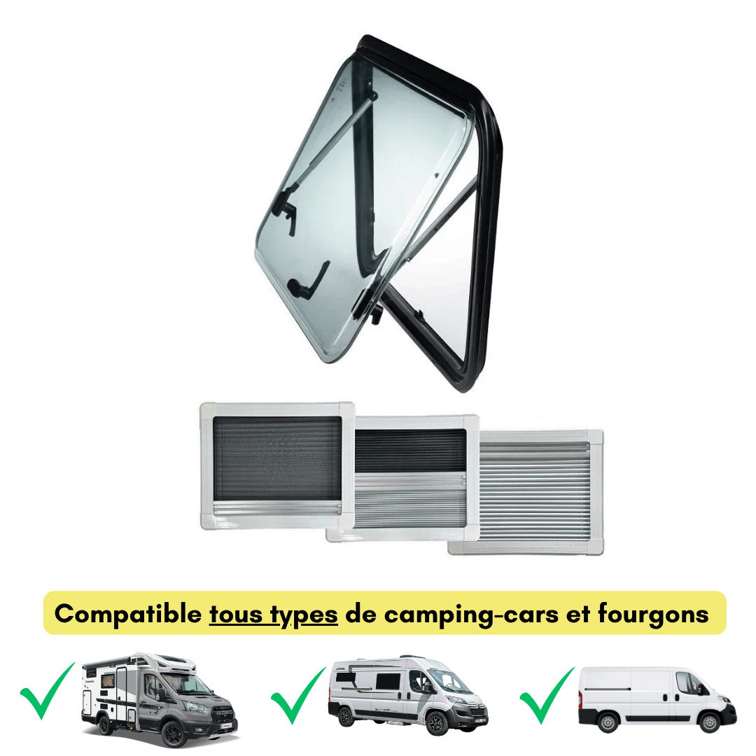 Baie VanLight - Fenêtre pour camping - cars et vans aménagés - Vanlife - Store