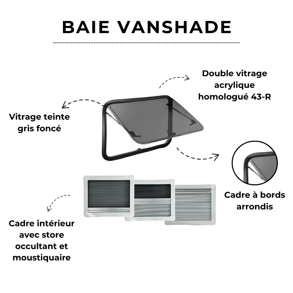 Baie VanShade - Avec Store et moustiquaire - Vanlife - Store