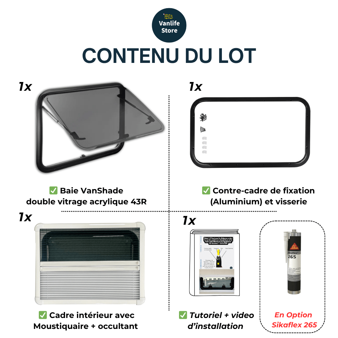 Baie VanShade - Fenêtre pour vans aménagés et camping - cars - Vanlife - Store