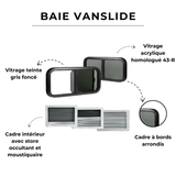 Baie VanSlide - Fenêtre pour camping - car et vans aménagés avec store et moustiquaire - Vanlife - Store