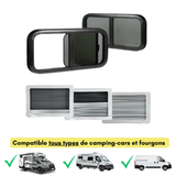 Baie VanSlide - Fenêtre pour camping - car et vans aménagés avec store et moustiquaire - Vanlife - Store