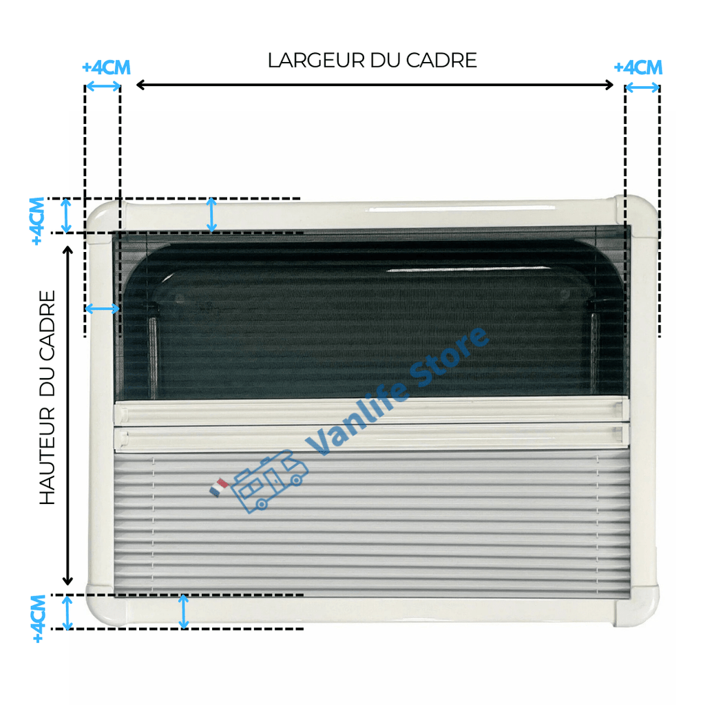 Cadre de Baie projetable - Store occultant et moustiquaire - Vanlife - Store
