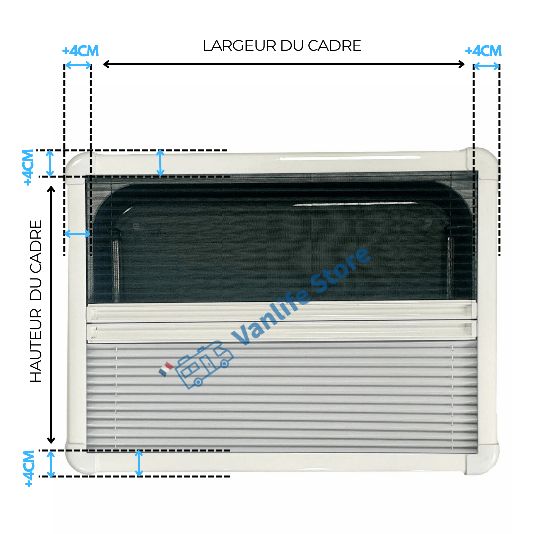 Cadre de Baie projetable - Store occultant et moustiquaire - Vanlife - Store