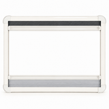 Inner frame with flyscreen and blackout blind fully retracted — clear opening