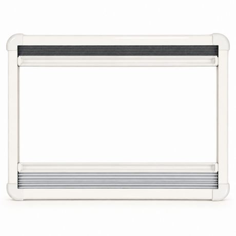 Inner frame with flyscreen and blackout blind fully retracted — clear opening