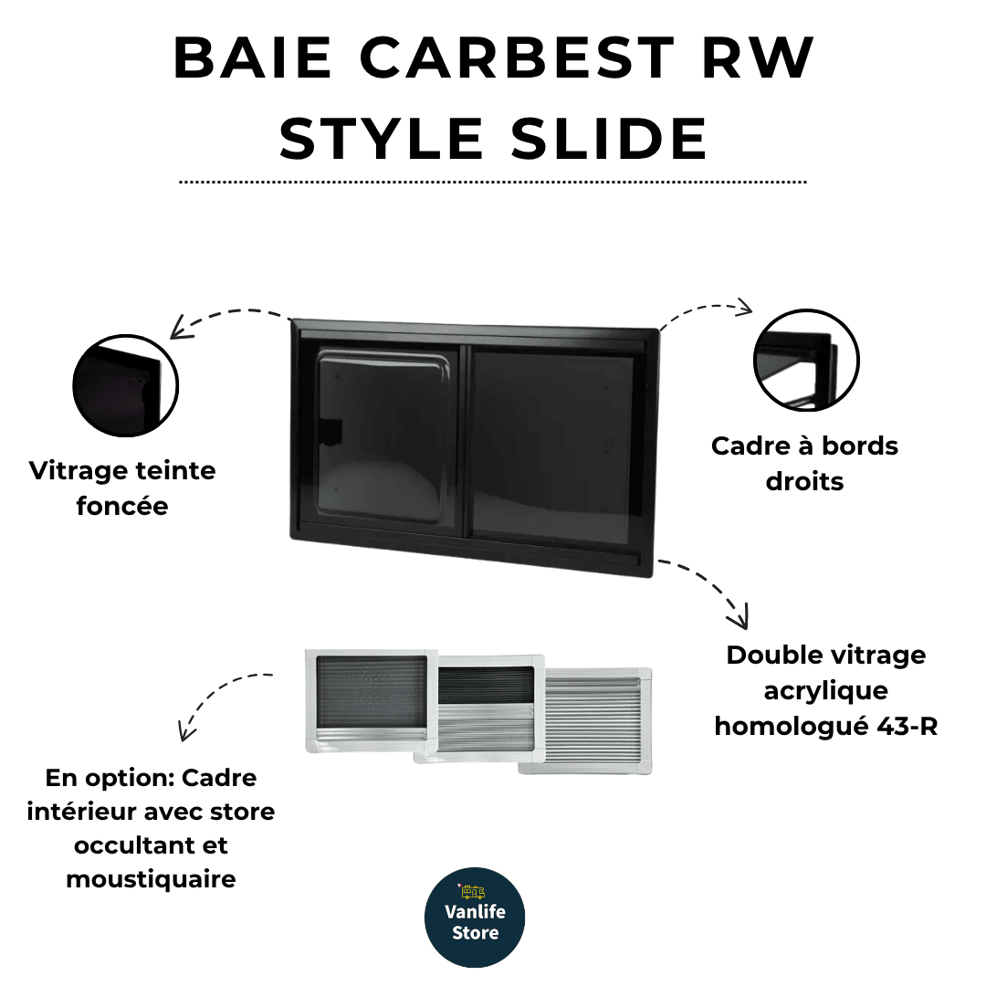 CARBEST RW Slide Style Bay Window – Universal sliding window for vans and campervans - EuroVan - shop