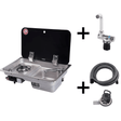 Combined Sink with 1 Gas Burner – Stainless Steel / Tempered Glass (With or Without Faucet) - EuroVan - shop
