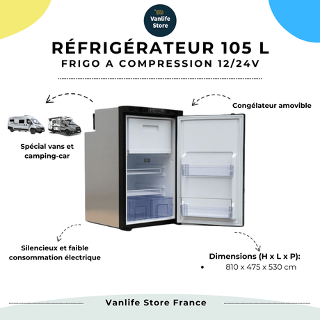 Compression Refrigerator with Freezer Compartment – 12/24V - EuroVan - shop