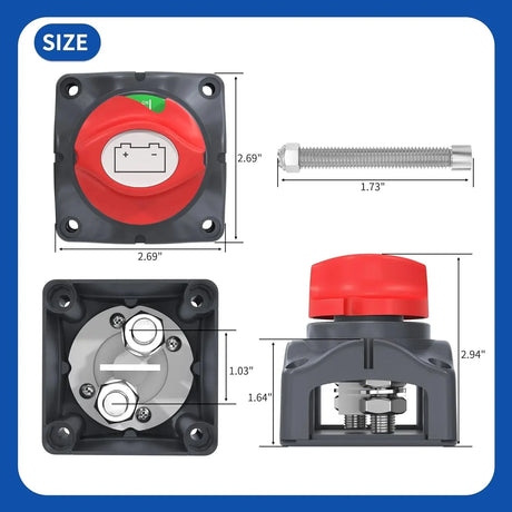 Battery isolator switch 12–48V for campervans and motorhomes