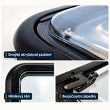 VanLight details: acrylic double glazing, aluminium frame and secure latches