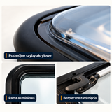 VanLight details: acrylic double glazing, aluminium frame and secure latches