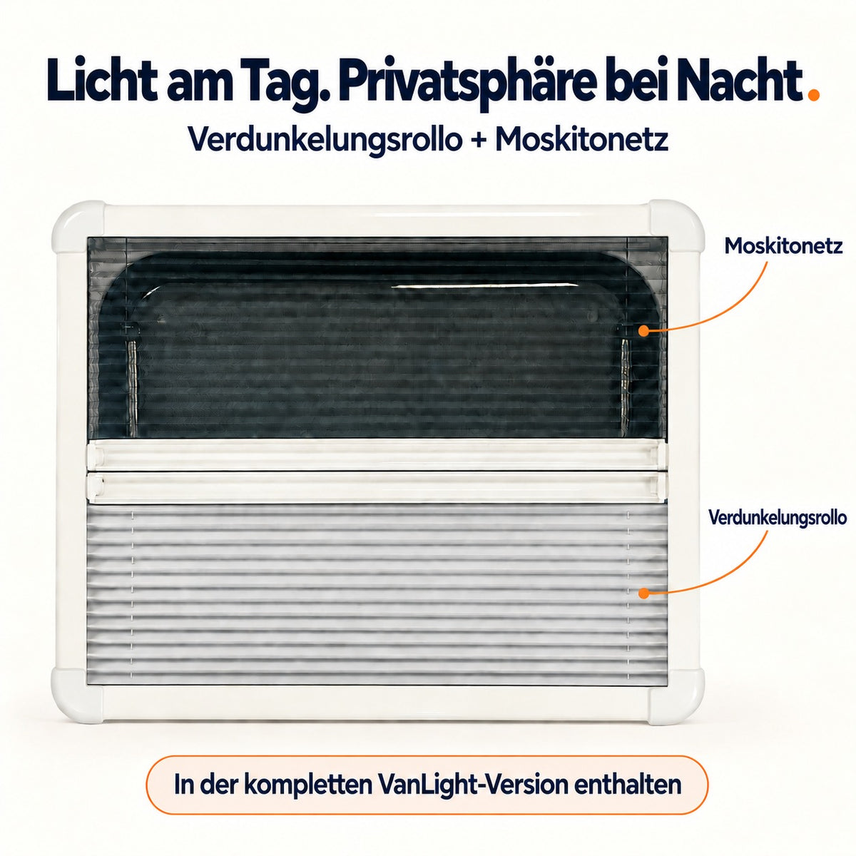 VanLight interior frame with blackout blind and fly screen