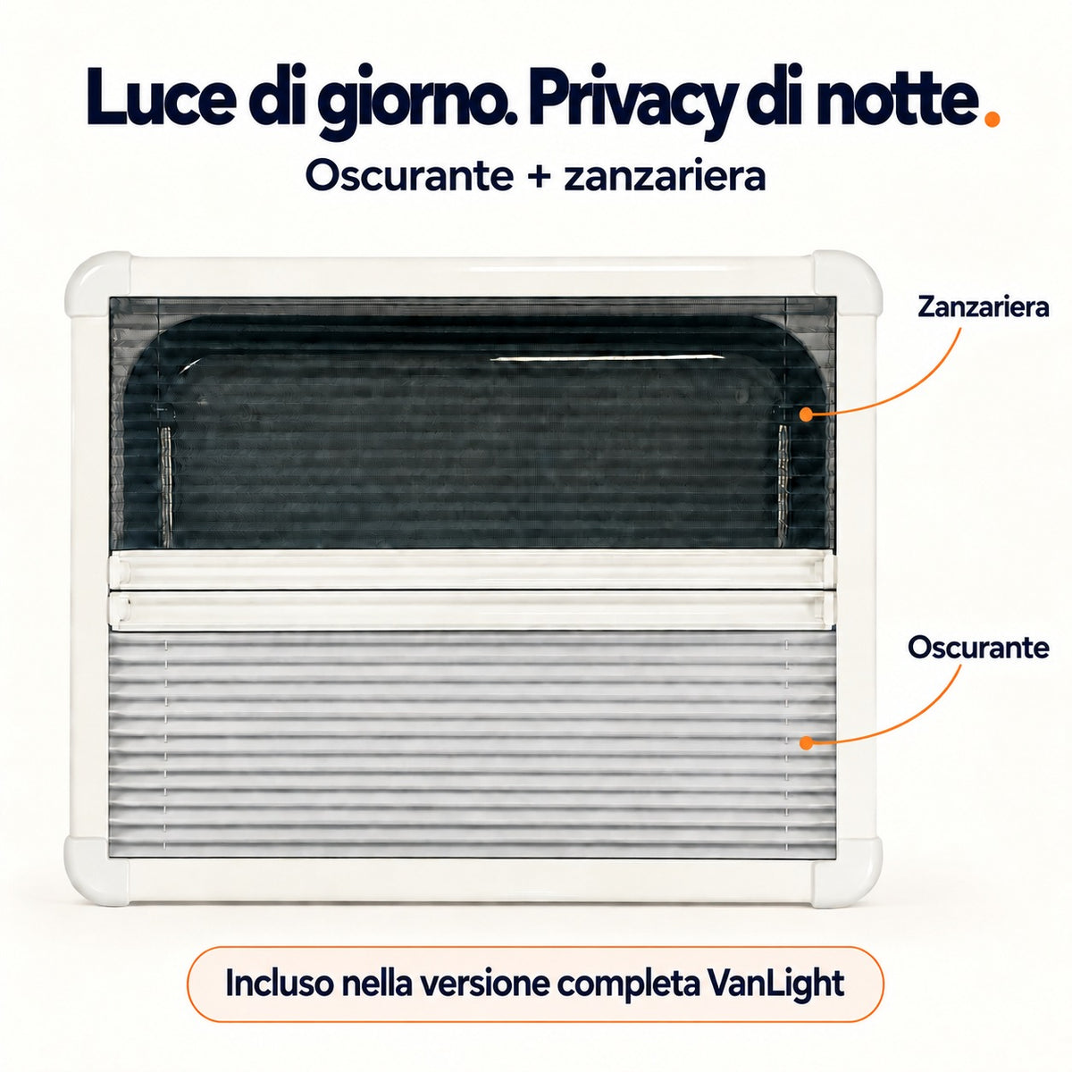 VanLight interior frame with blackout blind and fly screen