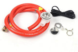 77 × 36 cm stainless steel sink and 2 gas burners unit: gas hose, drain plug and igniter cable
