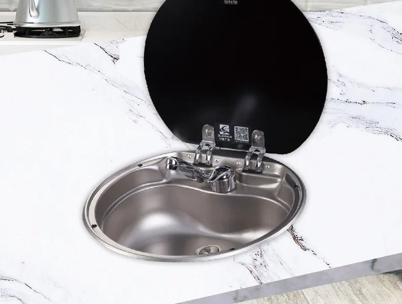 Evier Inox et couvercle verre trempé - Cuve ronde - Vanlife - Store