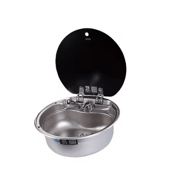 Evier Inox et couvercle verre trempé - Cuve ronde - Vanlife - Store