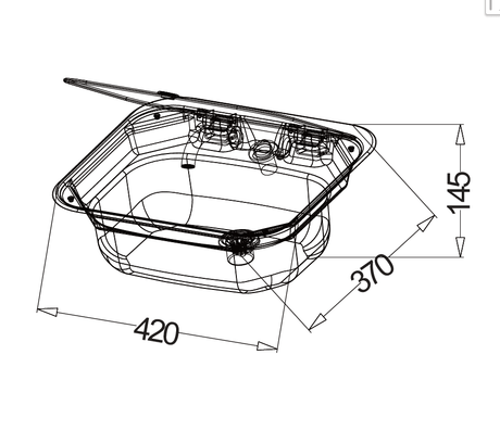 Stainless Steel Sink Black Edition 40x35