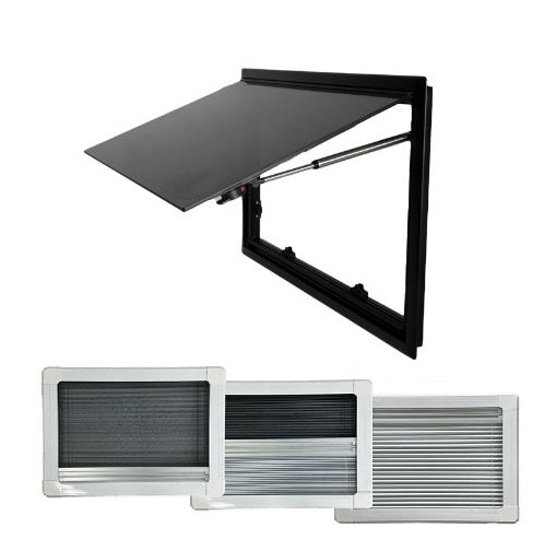 fenêtre camping car et van aménagé - Baie projetable avec store et moustiquaire - Vanlife - Store