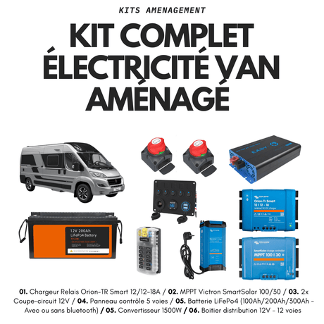 KIT COMPLET ELECTRICITE VAN AMENAGE (Avec schéma) - Vanlife - Store