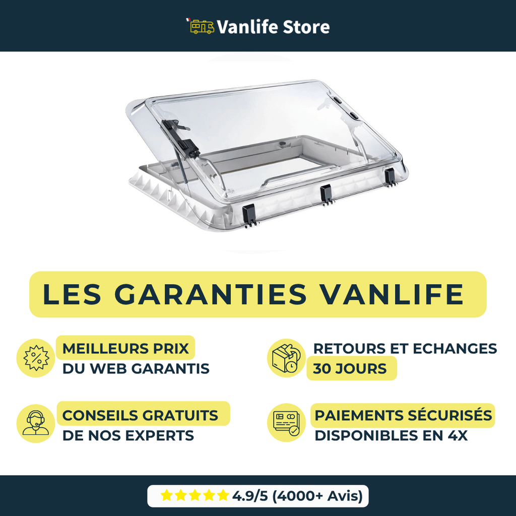 Lanterneau PANORAMA LED 50 x 70 - spécial vans aménagés - Vanlife - Store