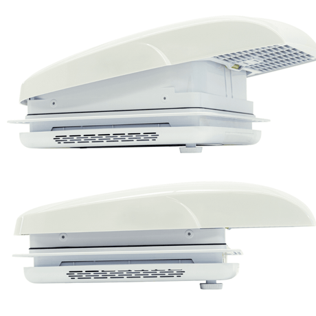 VANVENT roof vent fan White - open and closed - EuroVan-shop