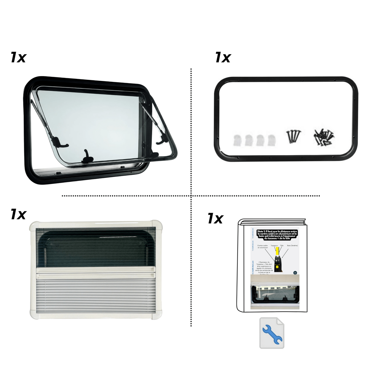 LIGHT window for campervans and motorhomes with blind and mosquito net
