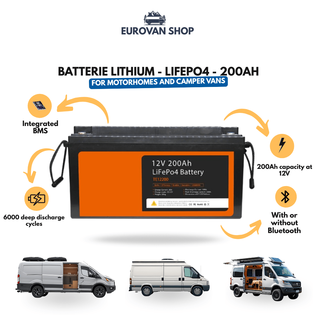 Lithium Battery - Specially Designed for Camper Vans and Motorhomes - LiFePo4 + Bluetooth - EuroVan - shop