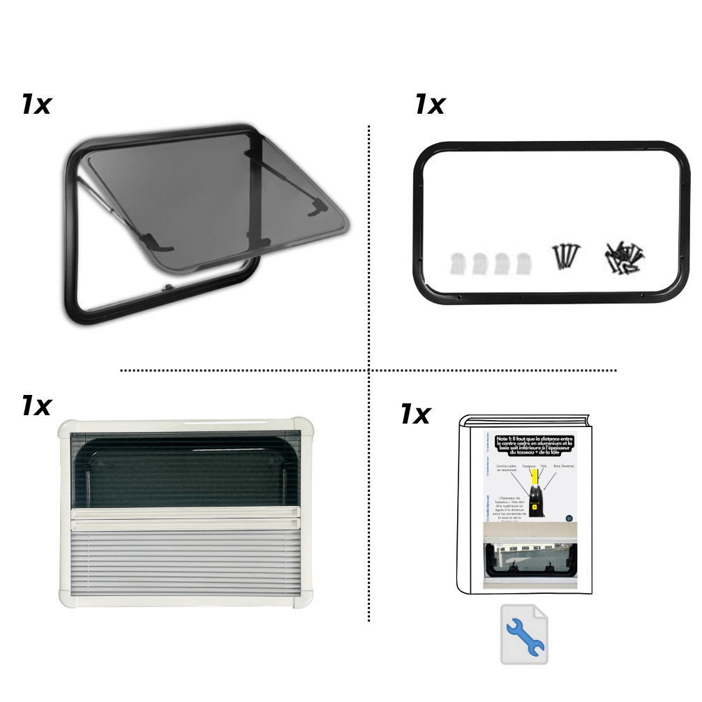 NORDVAN VanCurve campervan acrylic window with blind and mosquito net - view 6