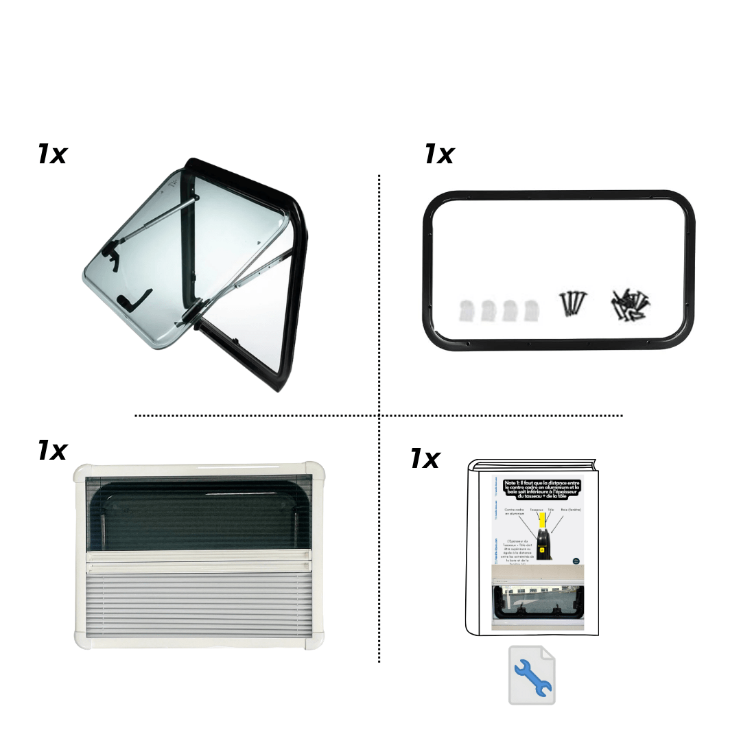 NORDVAN VanLight window for campervans and motorhomes with blind and mosquito net