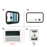 NORDVAN VanSlide+ campervan motorhome double glazed sliding window with blind and mosquito net - view 5