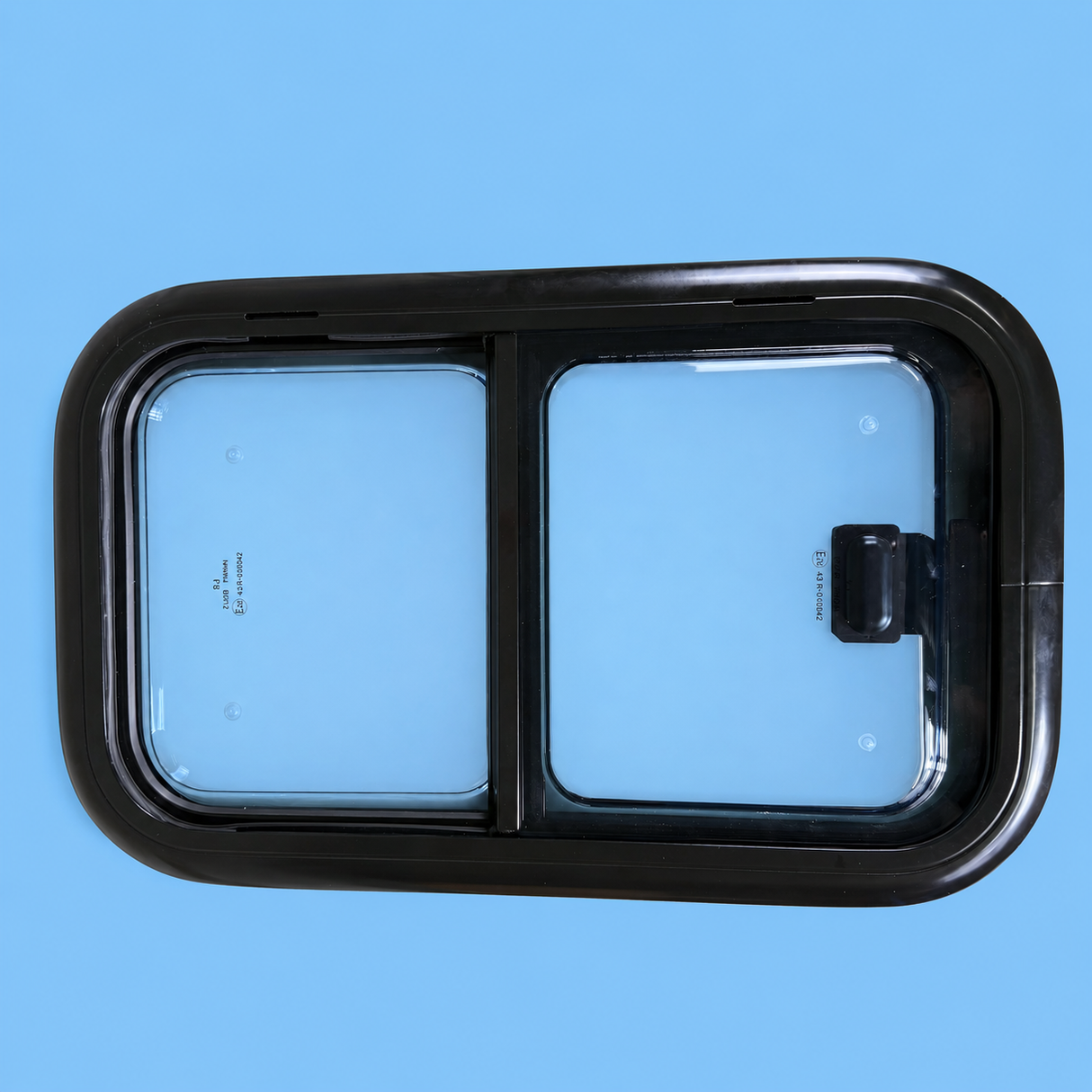 NORDVAN VanSlide+ double-glazed sliding window installed in a campervan