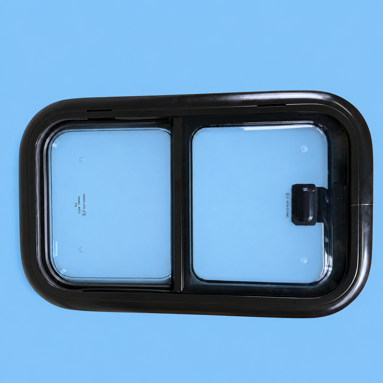 NORDVAN VanSlide+ double-glazed sliding window installed in a campervan