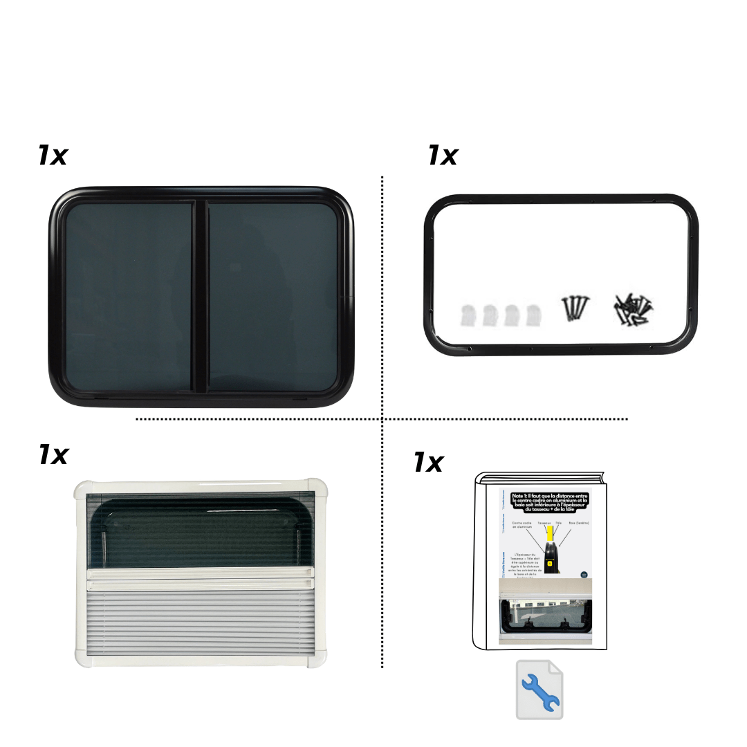 NORDVAN VanSlide campervan motorhome sliding window with blind and mosquito net - view 6