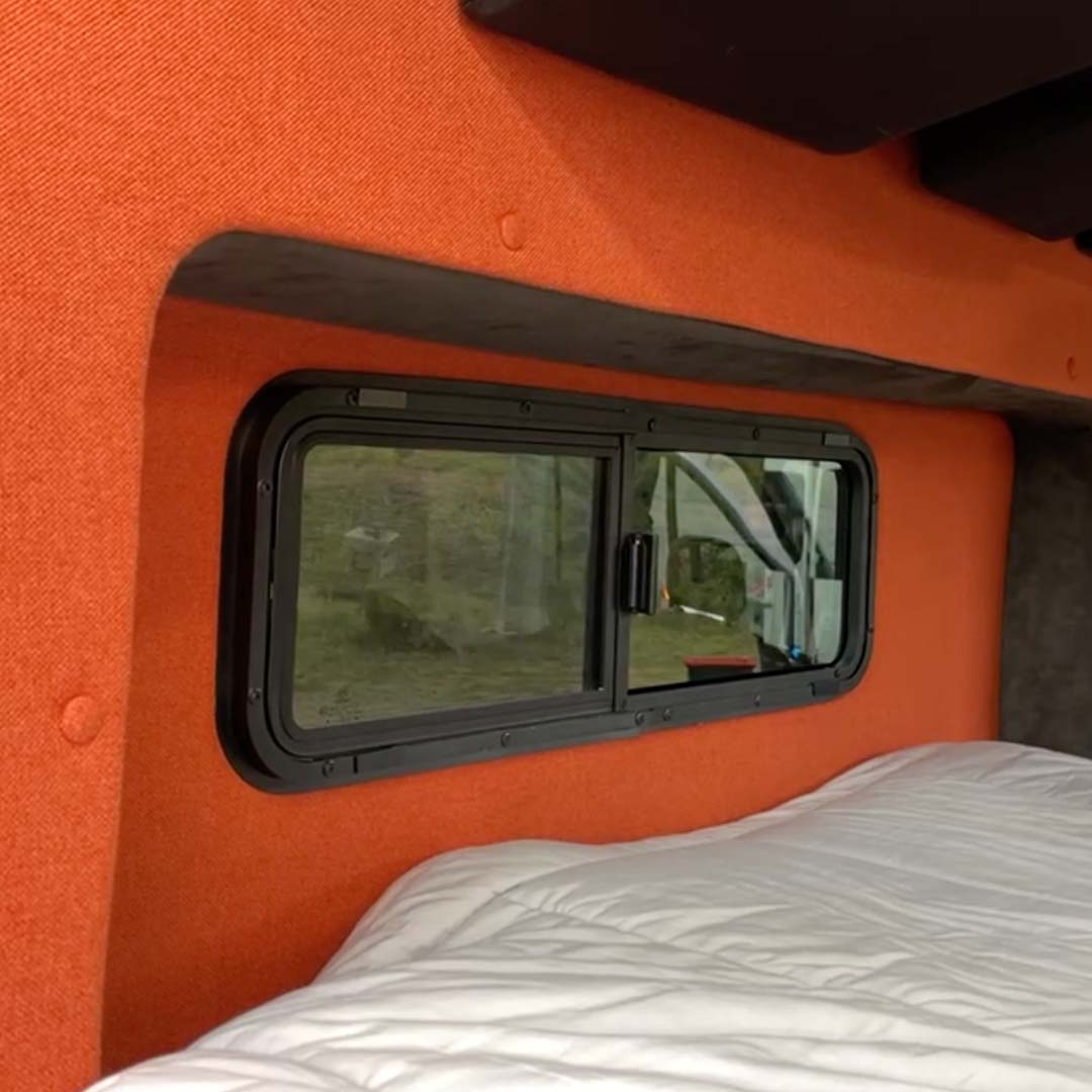 NORDVAN VanSlide sliding window for campervans and motorhomes with blind and mosquito net