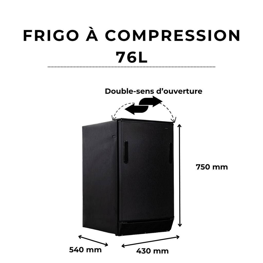 Réfrigérateur 12V à compression - 76 L - Ouverture double - sens - Vanlife - Store