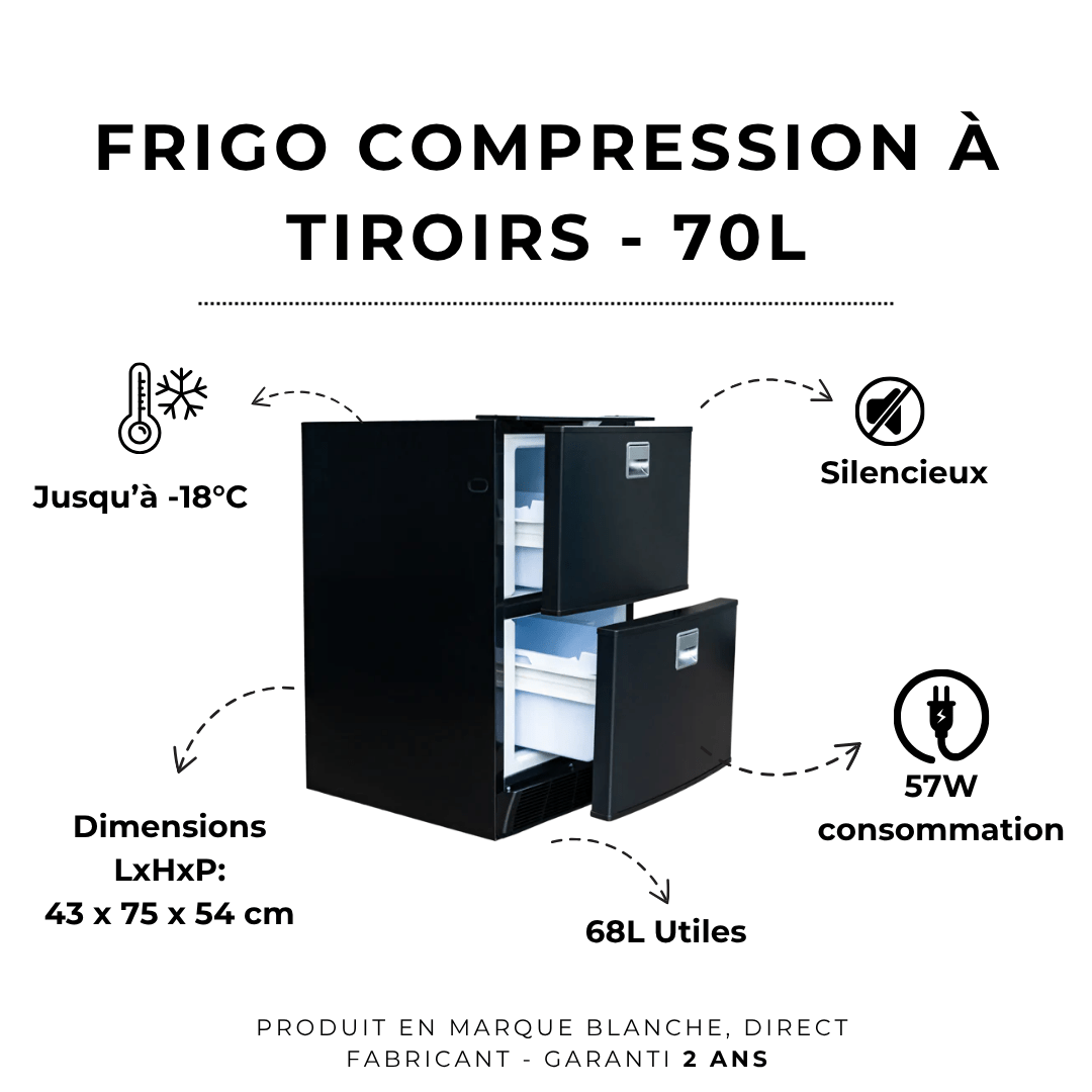 Réfrigérateur / Congélateur à compression BD 70L - Vanlife - Store